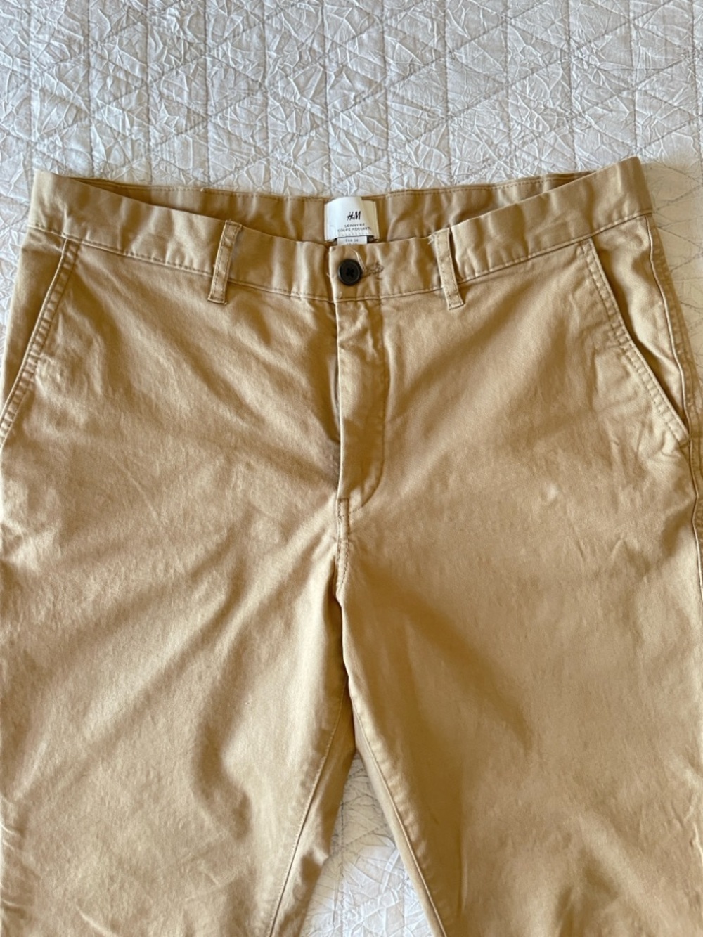H&M Skinny Fit Cotton Chino Pants – Beige | Men’s 34W (New) - Picture 3 of 6